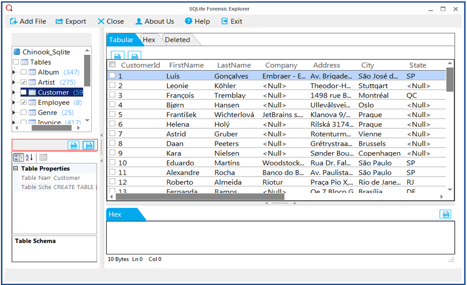 Export Schema