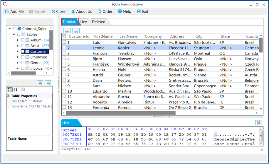 Tabular Bar of Software